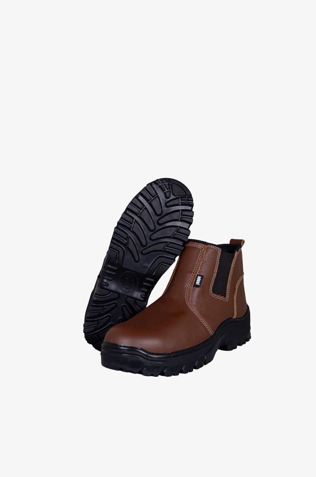 Botas de seguridad elásticas sin cordones Línea J06 Fundición de Botas Jaspe, en marrón y negro